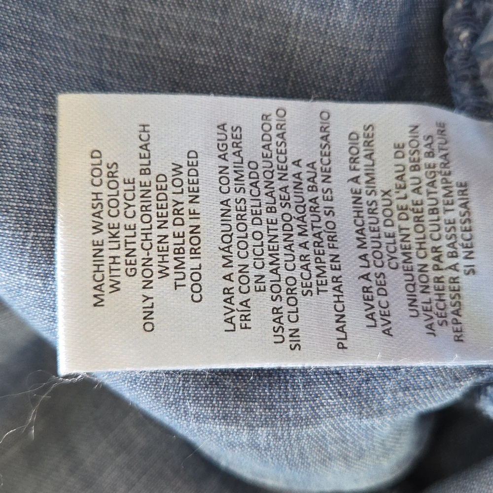 Lands' End Sleeveless Chambray Midi Dress in Denim Blue - Picture 9 of 9